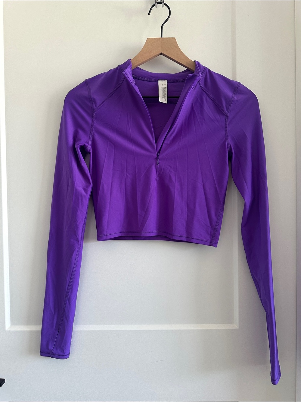 Purple Lululemon cropped nylon quarter zip
